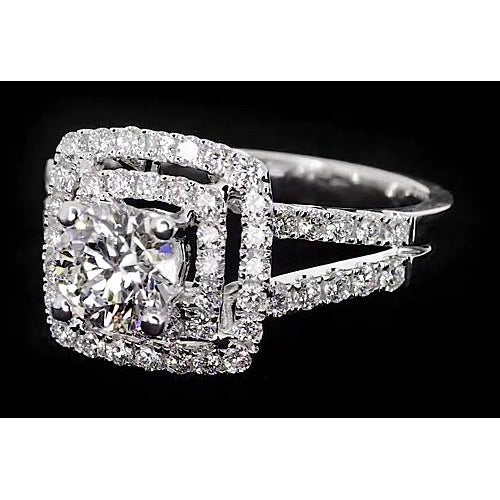 Halo Ring Round Diamond Halo Style Anniversary Ring 3 Carats