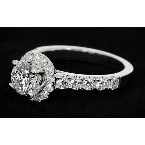 Halo Ring Halo Round Diamond Engagement Ring 2 Carats Women Jewelry