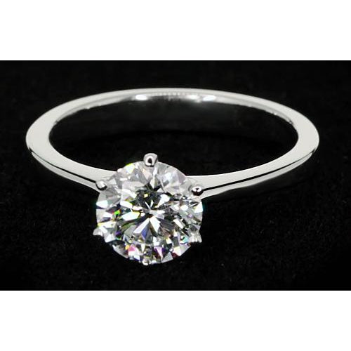  Antique Lady’s  Style White Elegant Gold Diamond Solitaire Ring with Accents 