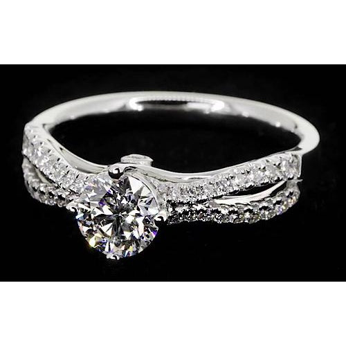 Split Shank Round Diamond Engagement Ring