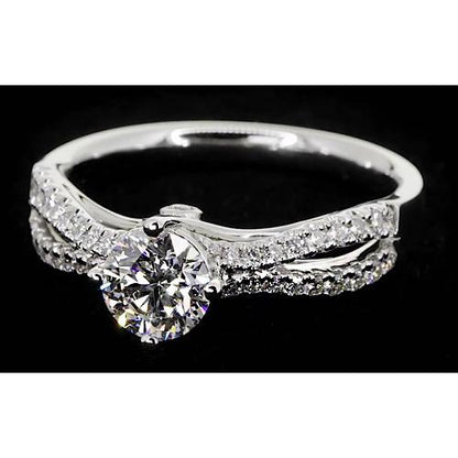 Split Shank Round Diamond Engagement Ring