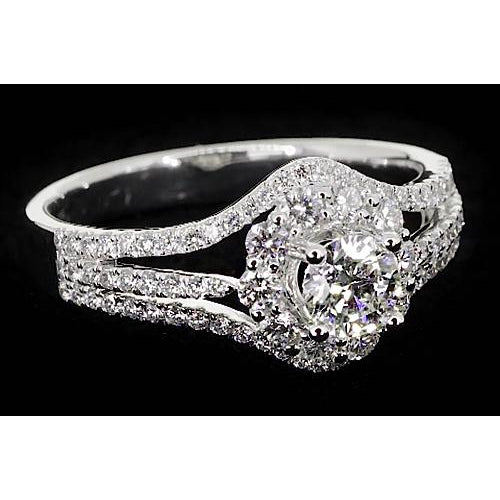 Halo Ring 2.50 Carats Anniversary Ring Split Shank Halo Setting Jewelry