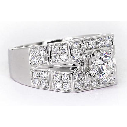 Mens Ring 3 Carats Round Diamond Anniversary Mens Ring