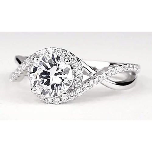 Engagement White Gold  Ring with Accents