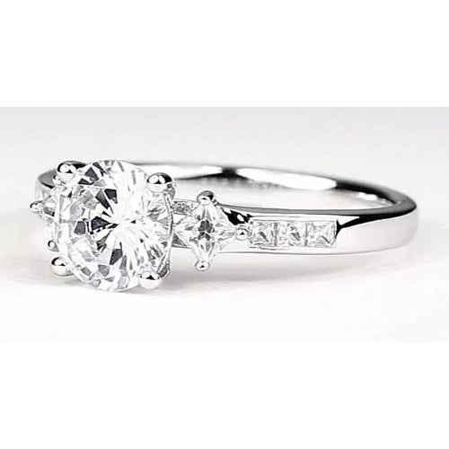 Engagement Ring Engagement Ring 2 Carats Round Diamond White Gold 14K Vs1 F
