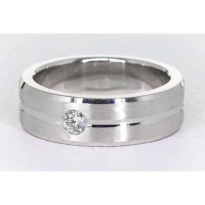 Band Brushed Finish Round Diamond Anniversary Band 0.25 Carats