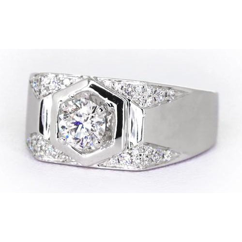 Mens Ring Thick Shank Mens’ Anniversary Band Round Diamond 1.75 Carats