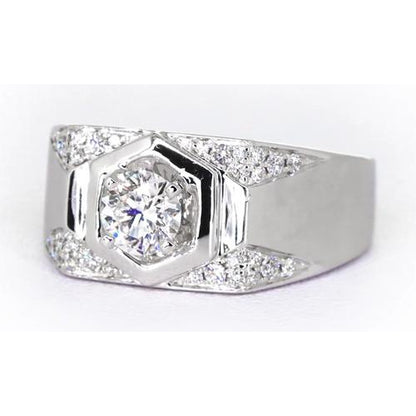 Mens Ring Thick Shank Mens’ Anniversary Band Round Diamond 1.75 Carats