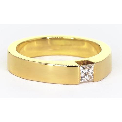 14 Karat Yellow Gold Tension Ring Set with 0.415 Carat White Diamond For  Sale at 1stDibs