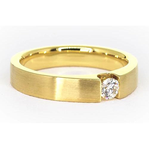 Mens Ring Men'S Ring Yellow Gold 14K 0.75 Carats Tension Set
