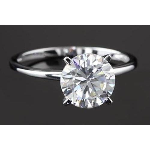 Four Prong Set  New High Quality Wedding Solitaire White Gold Diamond Anniversary Ring 