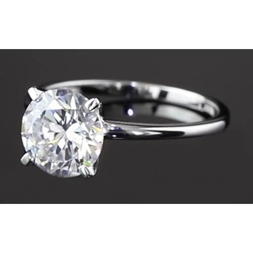 Solitaire Ring Four Prong Set Round Diamond Engagement Ring 2 Carats Solitaire