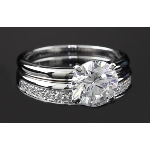 U Prong Round Diamond Anniversary Ring