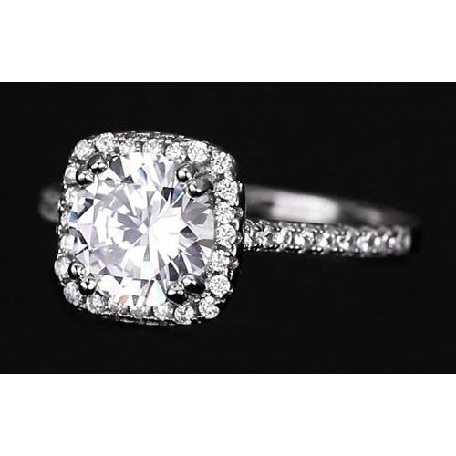 Halo Ring 2.75 Carats Round Diamond Halo Engagement Ring
