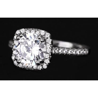 Halo Ring 2.75 Carats Round Diamond Halo Engagement Ring