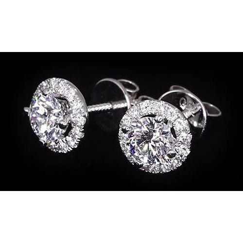 High Quality Fancy Sparkling Studs Halo Earrings