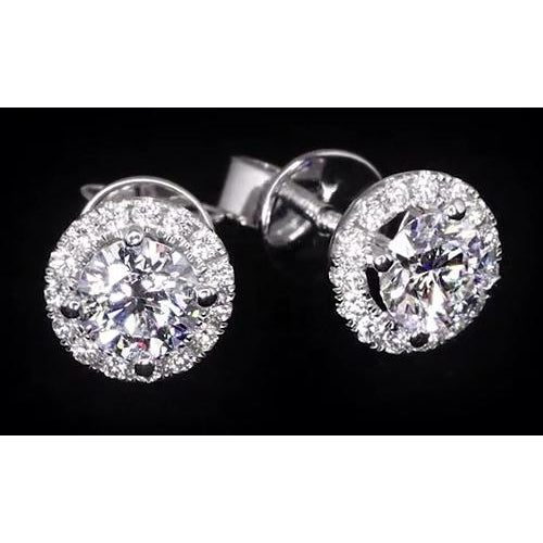 Stud Earrings Diamond Halo Studs Earrings