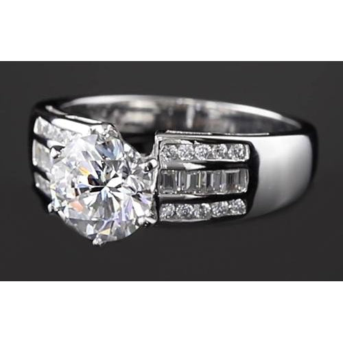 Engagement Ring 2.75 Carats Round Diamond Thick Shank Engagement Womens’ Ring