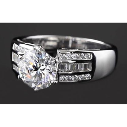 Engagement Ring 2.75 Carats Round Diamond Thick Shank Engagement Womens’ Ring