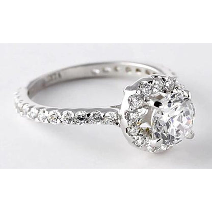 Halo Ring 2 Carats Round Diamond Halo Setting Engagement Ring Jewelry