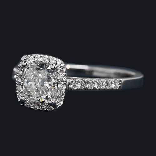  Cushion Halo Ring 1.50 Carats