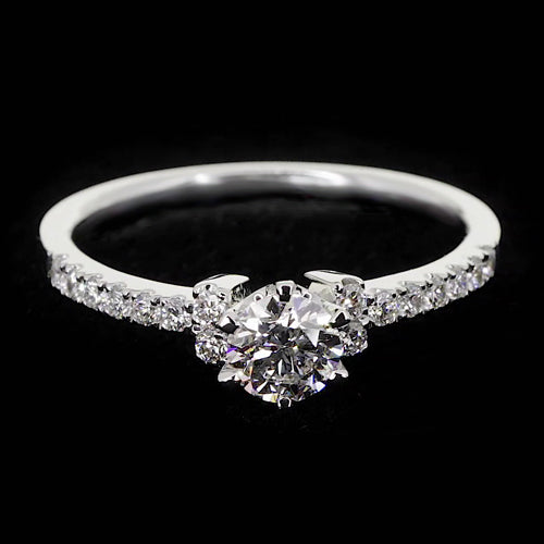 Round Natural Earth Mined Diamond Engagement Ring 1.50 Carats White Gold