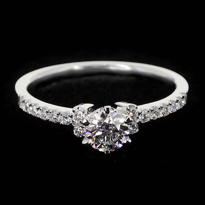 Round Natural Earth Mined Diamond Engagement Ring 1.50 Carats White Gold
