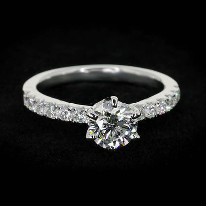 Round Natural Earth Mined Diamond Ring