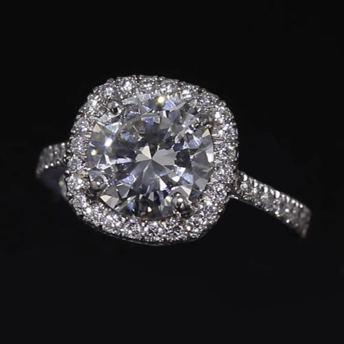  Round Halo Engagement Ring