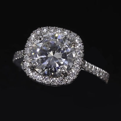  Round Halo Engagement Ring