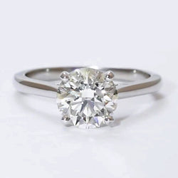 Diamond Solitaire Ring 2 Carats Class Round Cut White Gold 14K Jewelry