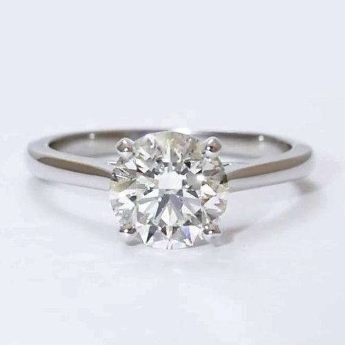 New Style Sparkling Unique Solitaire White Gold Diamond Anniversary Ring 