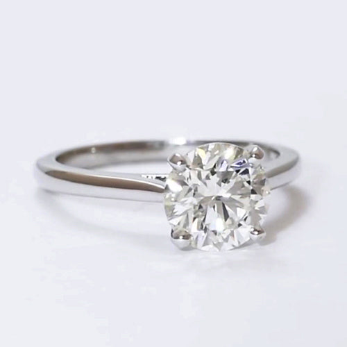 Sparkling Unique Solitaire White Gold Diamond Anniversary Ring 
