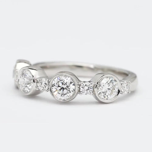 Round Diamond Wedding Band
