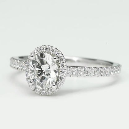  Oval Diamond Halo Ring