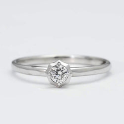 Solitaire Natural Earth Mined Diamond Ring 0.75 Carats White Gold 14K
