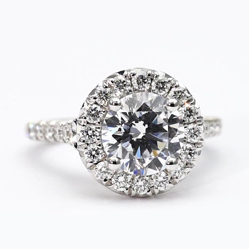 natural round diamond 2.50ct ring front view