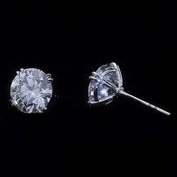 3 Ct Solitaire Round Cut Diamond Studs Earring White Gold Women