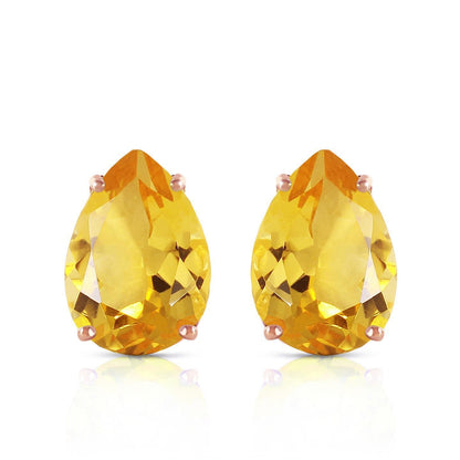 Madeira Citrine Pear Cut Best amazing weeding   Stud Earrings Prong Set Yellow Gold 