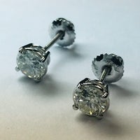 Stud Earrings 1.60 Carats Round Diamond Stud Earrings