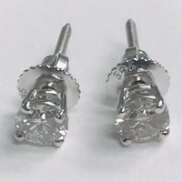  Natural Lady’s Vintage Style White Gold Diamond  Stud Earrings