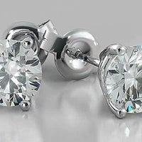  New Lady’s White Gold Round Anniversary Stud Earrings