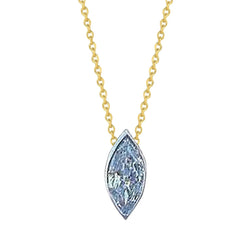 Marquise Cut 1.5 Ct Diamond Bezel Setting Pendant Necklace Gold