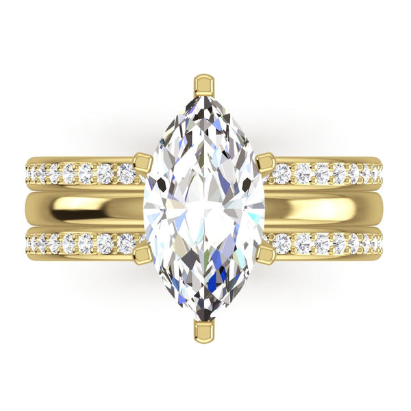 Marquise Diamond Engagement Ring Set