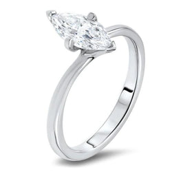 Marquise Cut Solitaire Diamond Wedding Ring 1.60 Ct 4 Prongs
