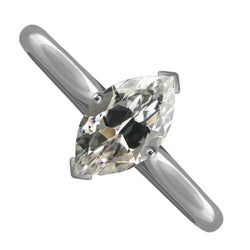 Marquise Real Diamond Old Mine Cut Solitaire Engagement Ring 2.50 Carats