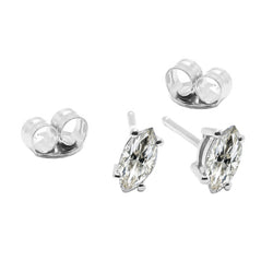 Marquise Cut Stud Earrings Genuine Natural Real Diamond ( Not Lab Grown ) Old Miners 1 Ct