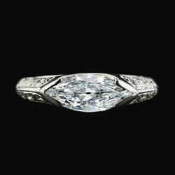 Real  Marquise Old Cut Diamond Engagement Ring V Prong Set 5.75 Carats