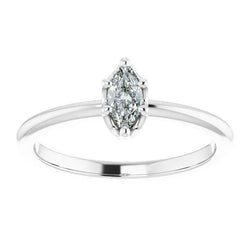 Marquise Old Cut Solitaire Mined Natural Real Diamond ( Not Lab Grown ) Ring 0.50 Carats