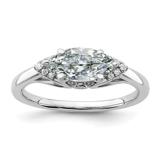 Marquise Old Mine Cut Diamond Engagement Ring